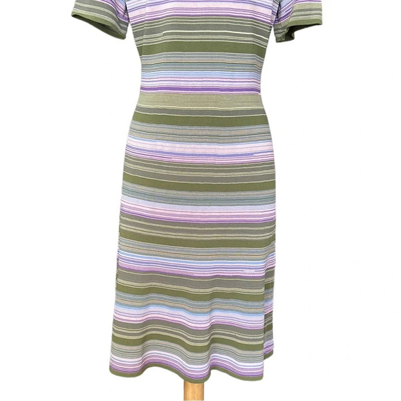 SHOSHANNA Adena Multi-Colored Stripe Knit Dress Retro Preppy Career, Size Large - Picture 10 of 16
